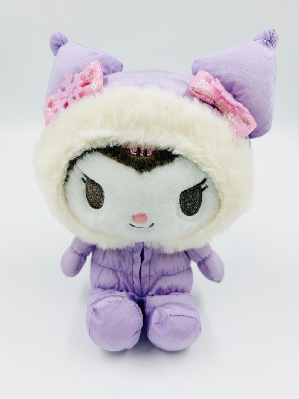 NWT Japan Sanrio Original Kuromi Fluffy Puffy Winter Plush Toy Collectible